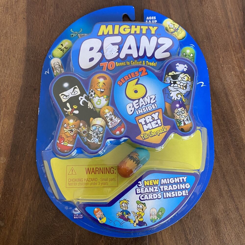 New Mighty Beanz Series 2 Toy w/ 6 Beanz / 3 Cards - Rooster #79 Bean